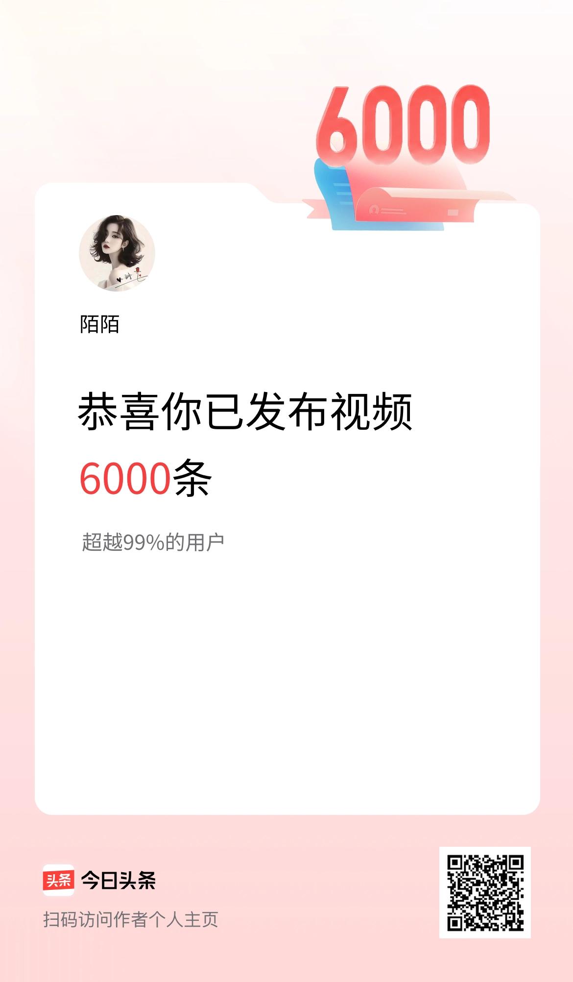 我在头条累计视频投稿6000个