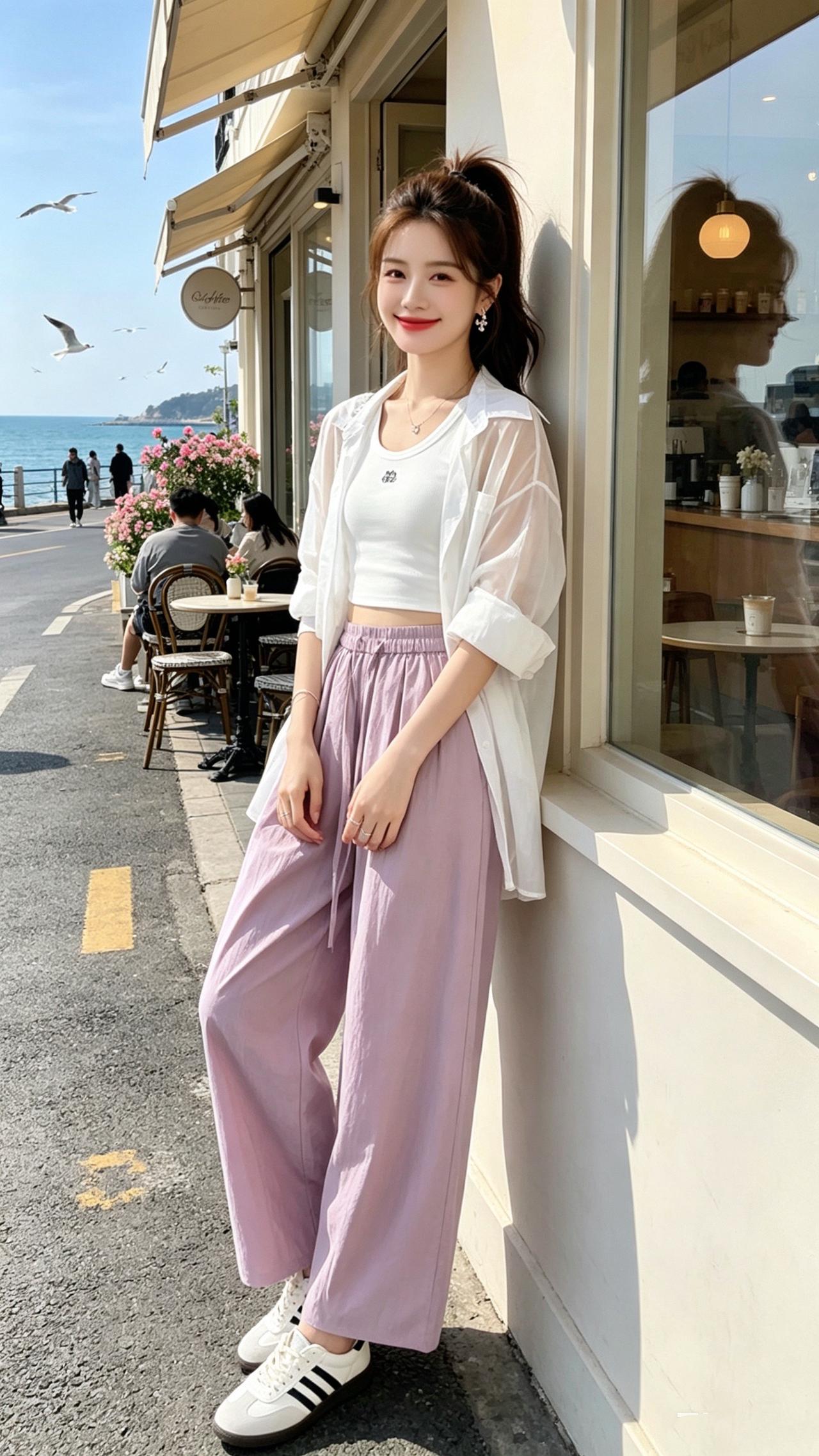 小个子休闲裤高腰显瘦 休闲百搭 高腰显瘦