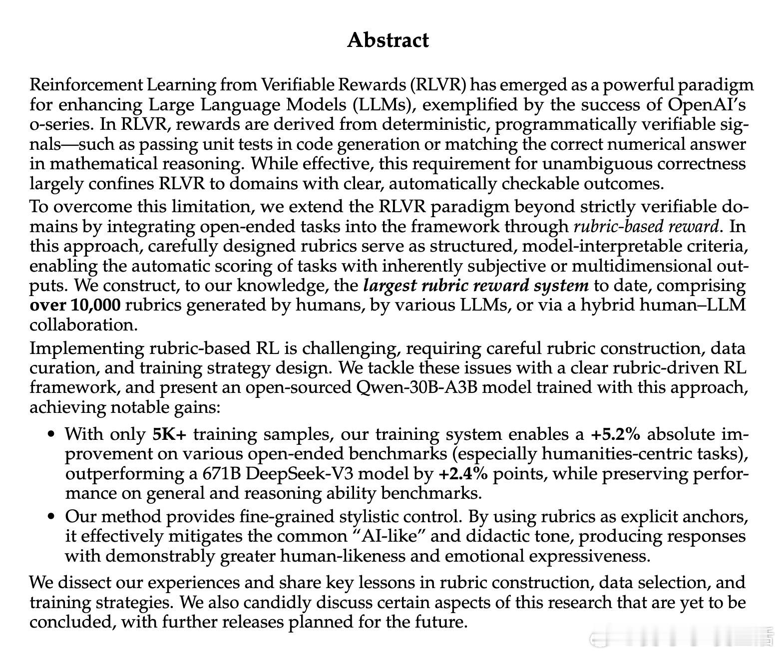 [LG]《Reinforcement Learning with Rubric 