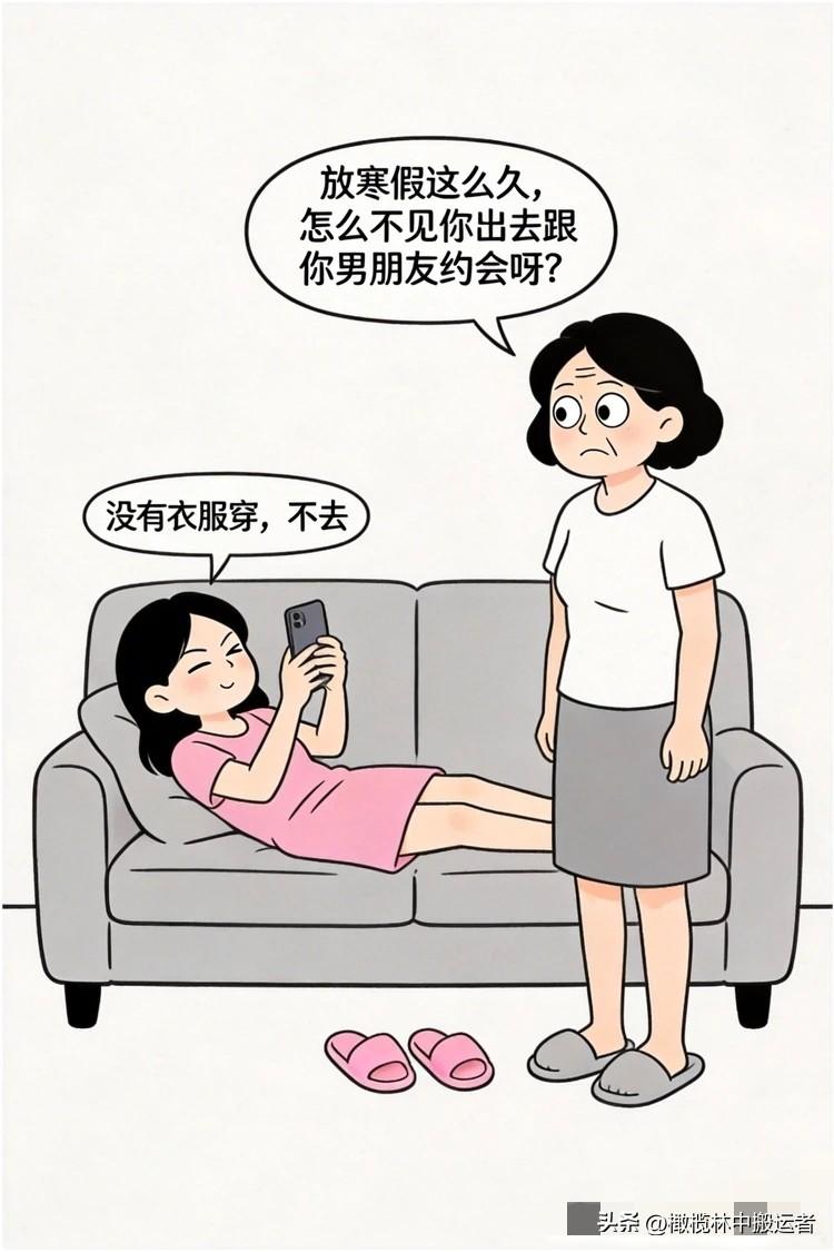 逗你一乐：大学生闺女说“没衣服穿”不想去约会，妈妈的神回复