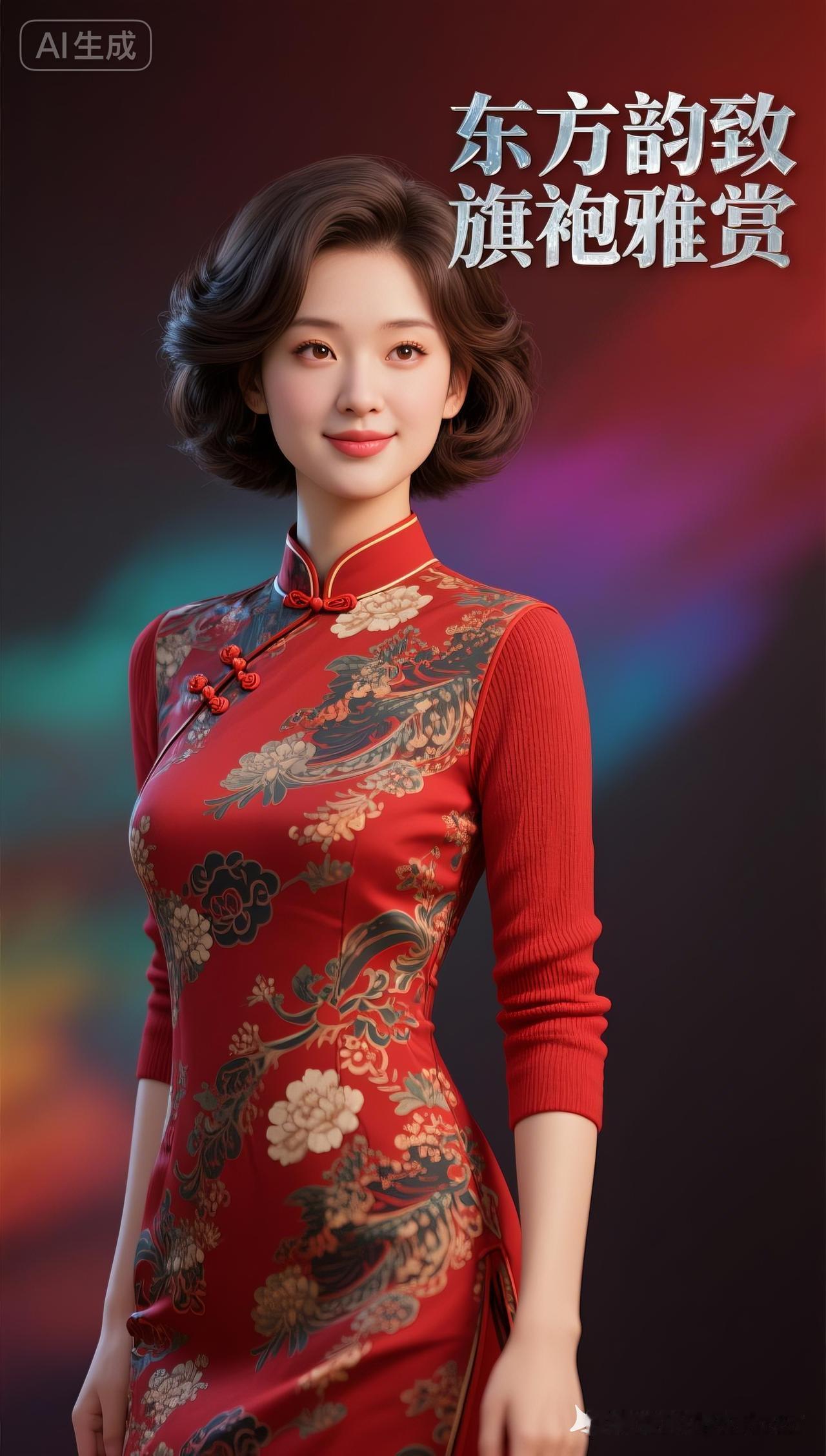 这是一件漂亮的旗袍，真好看！
