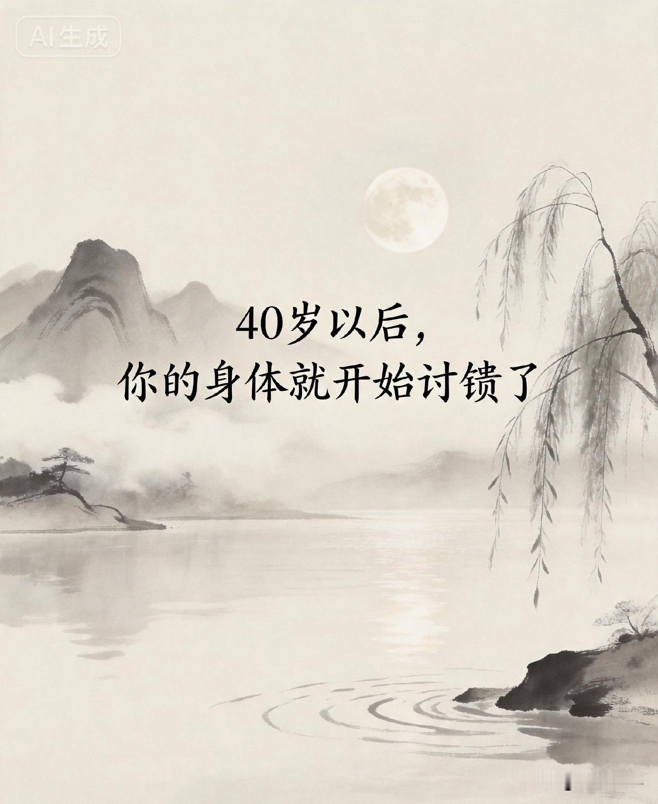 40岁以后，你的身体就开始讨债了

网上有个很扎心的段子：“年轻时拿命换钱，中年