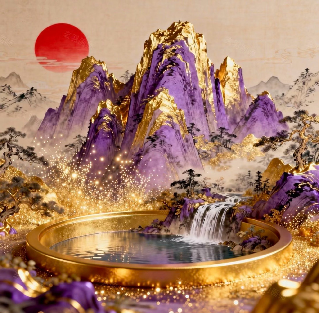 太阳如果出现在图中，可以在图的巽位、离位。这是遵循旭日东升的原则，象征生机、希望