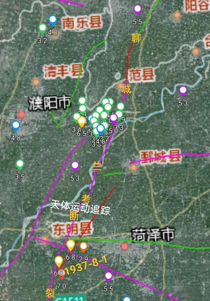 河南地震快讯，7日17时04分河南濮阳市范县再次发生3级地震，震中附近断裂聊城兰