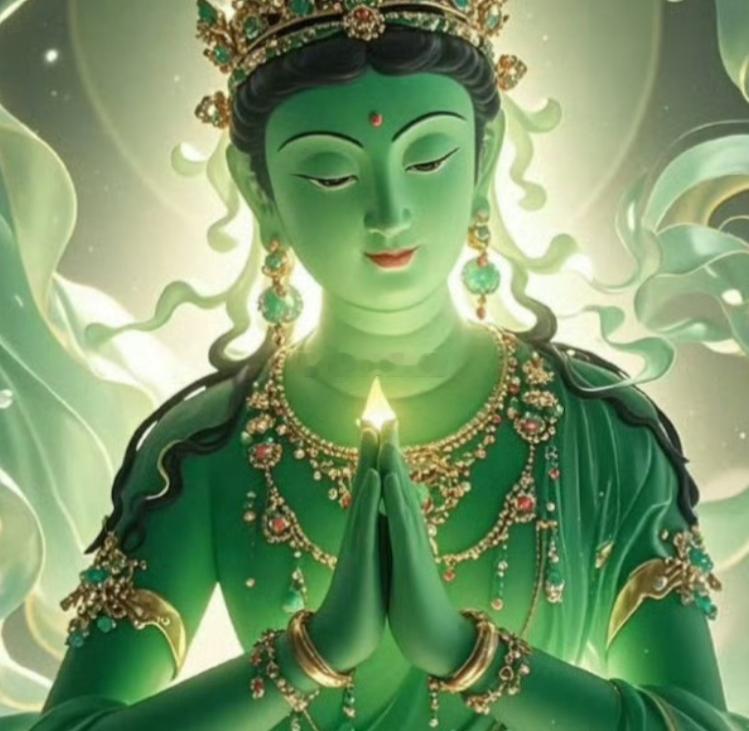 遇到绿脸文殊菩萨刷到就是福气，千万别错过！许愿超灵的时刻，快接住这份好运，心想事