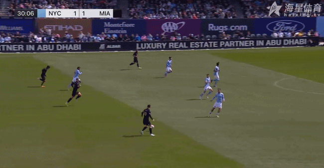 梅西禁区外远射中柱！可惜！！！纽约城vs迈阿密国际