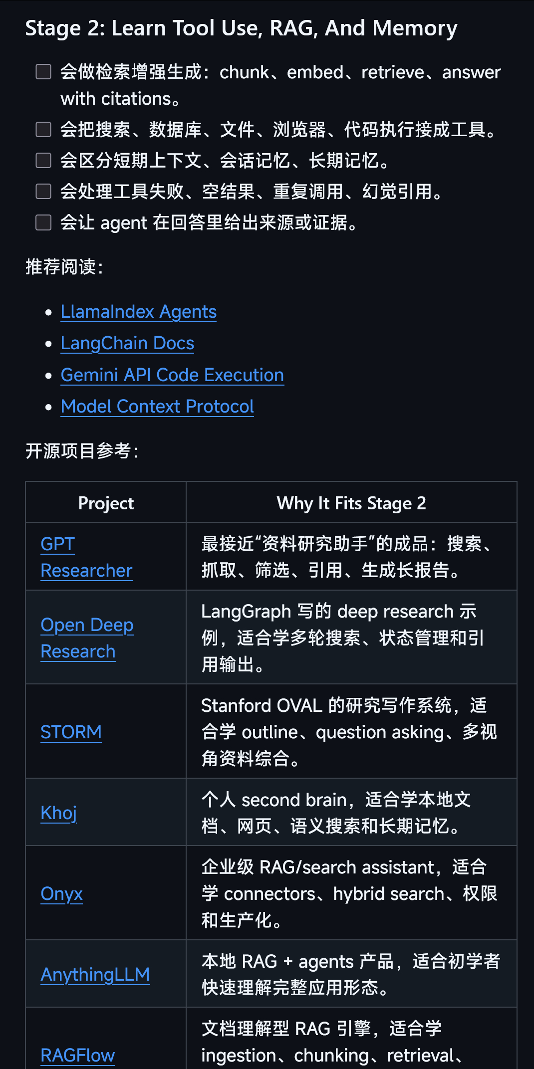 一个完整的Agent学习路线图：Agent Learning Hub地址：git