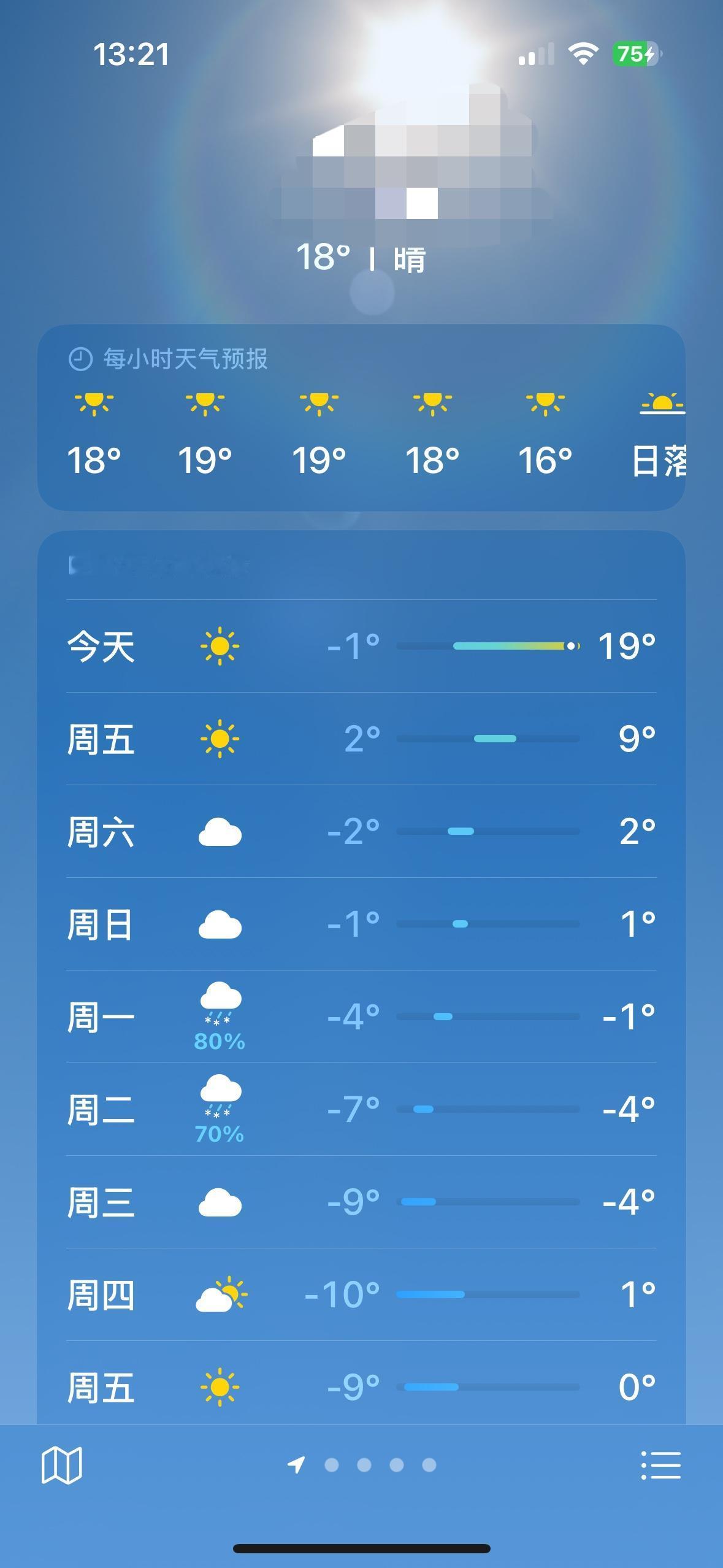 今天艳阳高照，
不经意间看了一下天气预报，
简直太恐怖了，
河南的天气啊，
就是