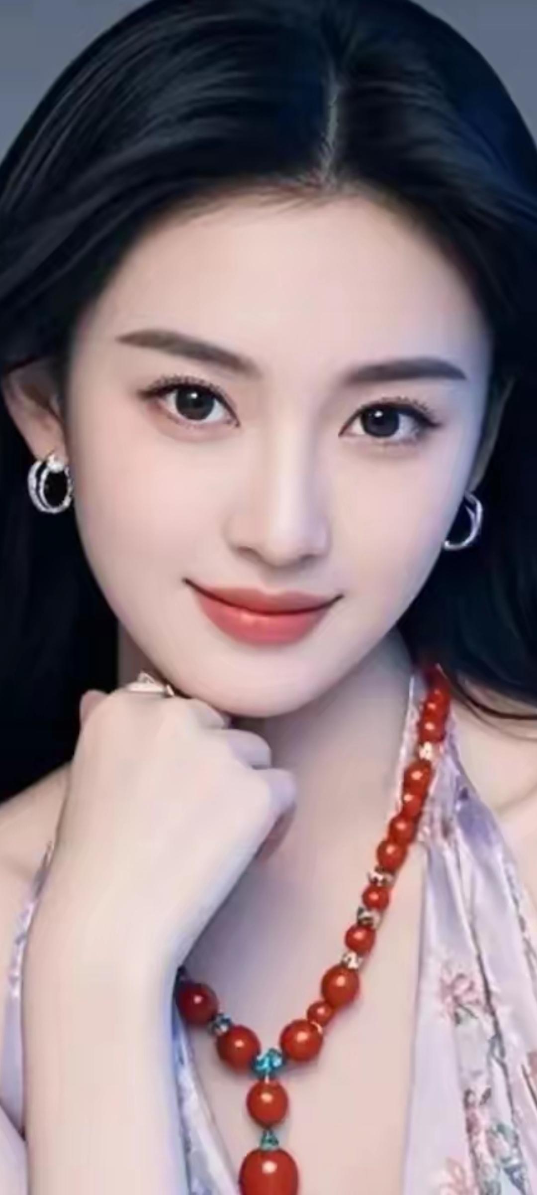 甜美少女风，红宝石项链搭配，温柔动人！💕✨