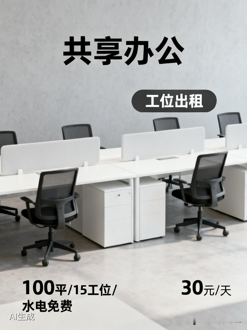 坐标平顶山，我想租个100平写字楼，然后隔出15个工位，每个工位配台式电脑，通网