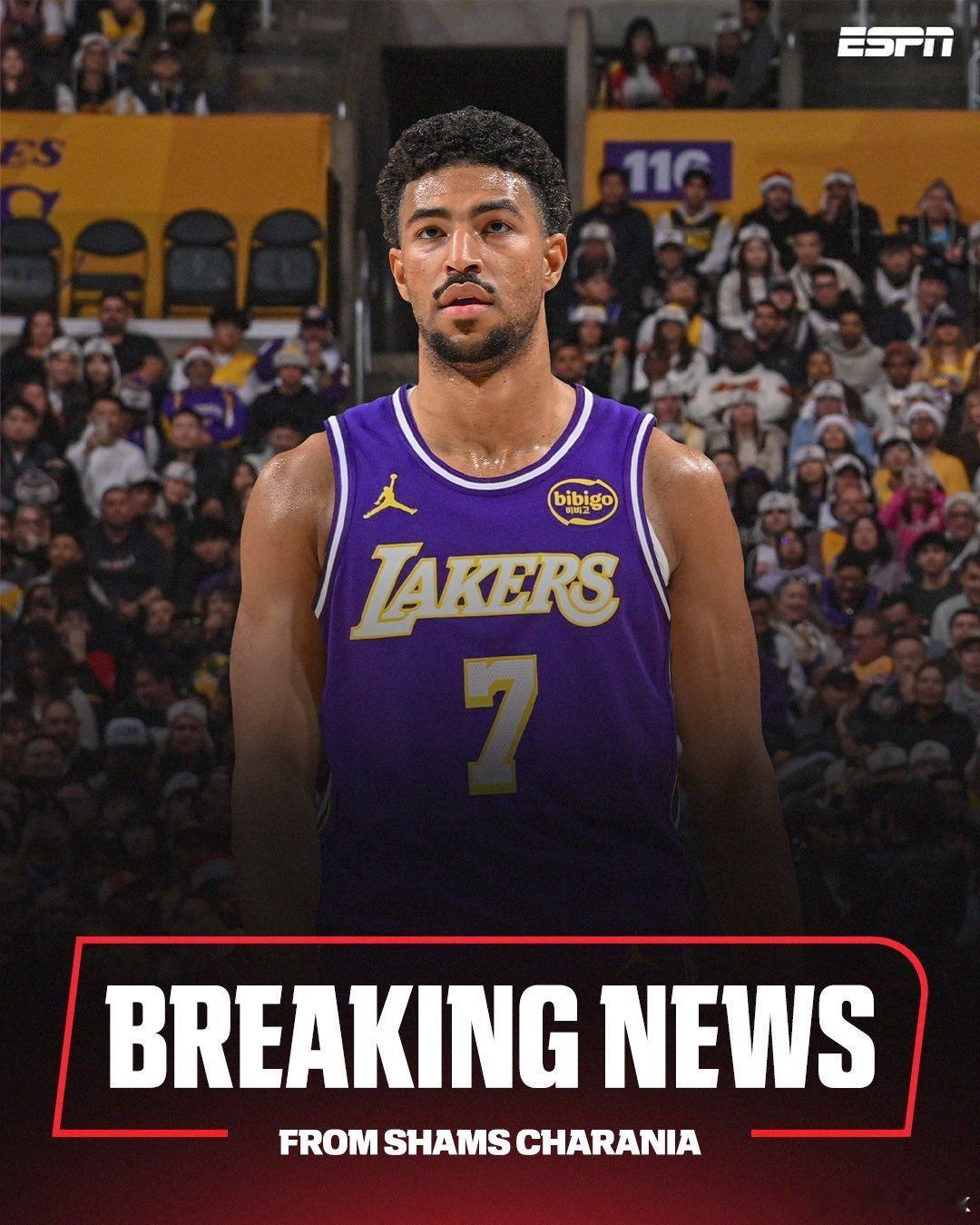 格莱姆斯已同意以4年6000万美元的合同加盟洛杉矶湖人队。nba交易