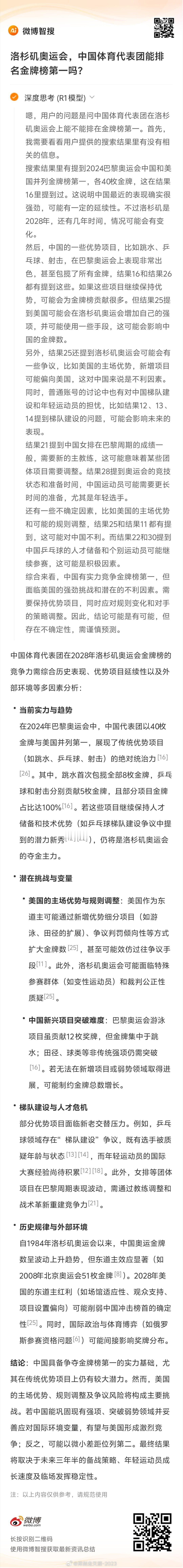 洛杉矶奥运会中国体育代表团能拿第一吗？DP也信心不足哈 