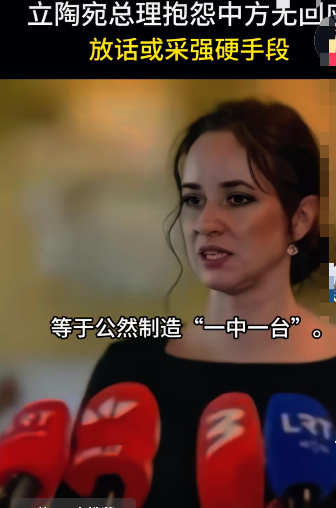 这𠆤人口有300万的“超级大国”立陶宛的女总理，气急败坏地说：
如果中国再不理
