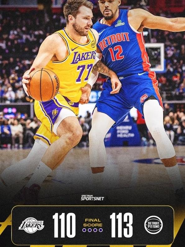 湖人9连胜戛然而止！活塞113-110险胜，老詹空砍难救主
 
今日NBA焦点战