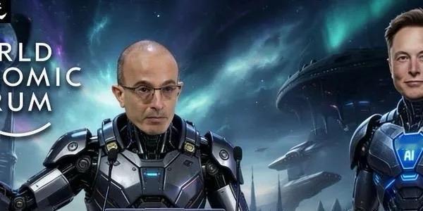 2026年1月20 - 23日达沃斯论坛上，世界首富马斯克与《人类简史》作者尤瓦