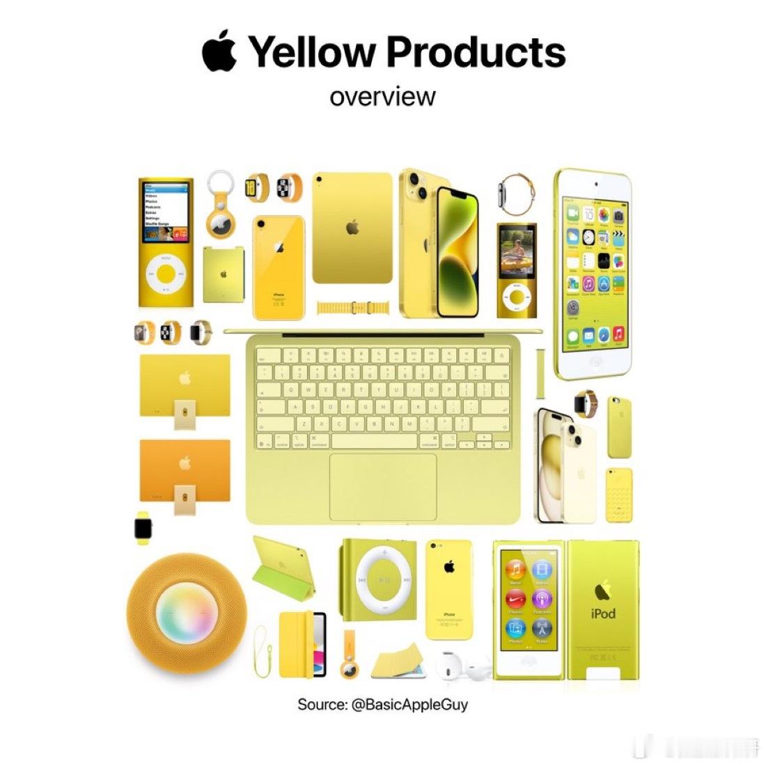 明黄入魂，是Apple刻在设计里的鲜活底色。从承载青春记忆的iPod，到覆盖全场