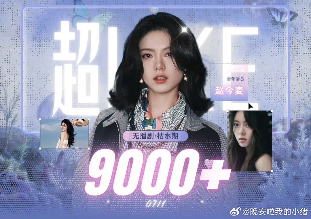 赵今麦超Like破9000，即将破万了好快啊😱😱 