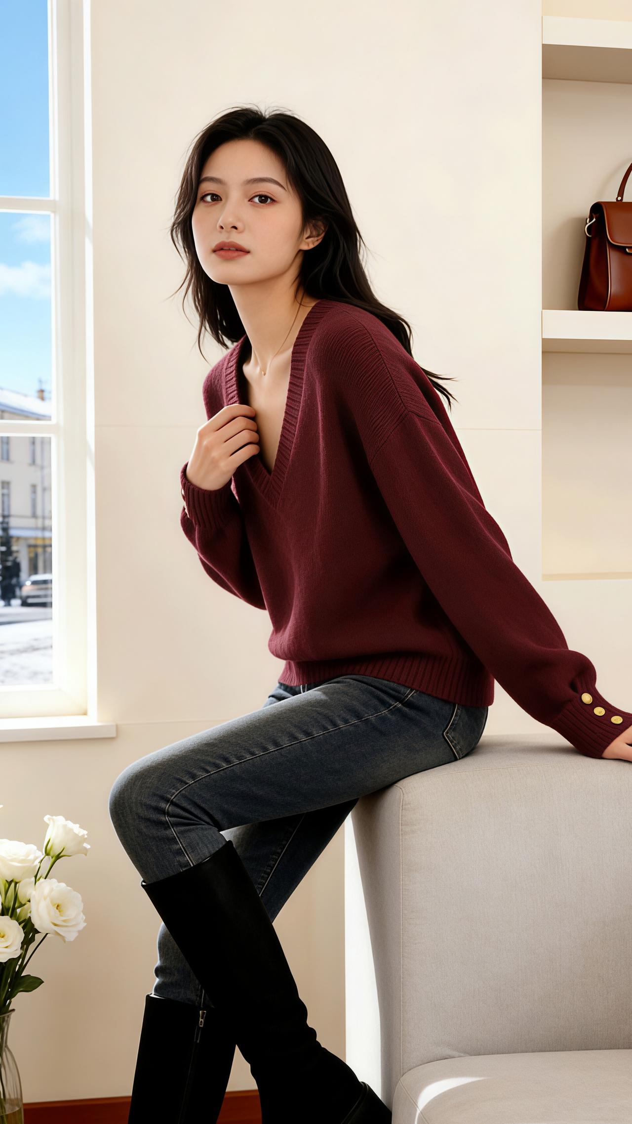 穿搭 减龄气质 针织衫 温柔穿搭 毛衣穿搭