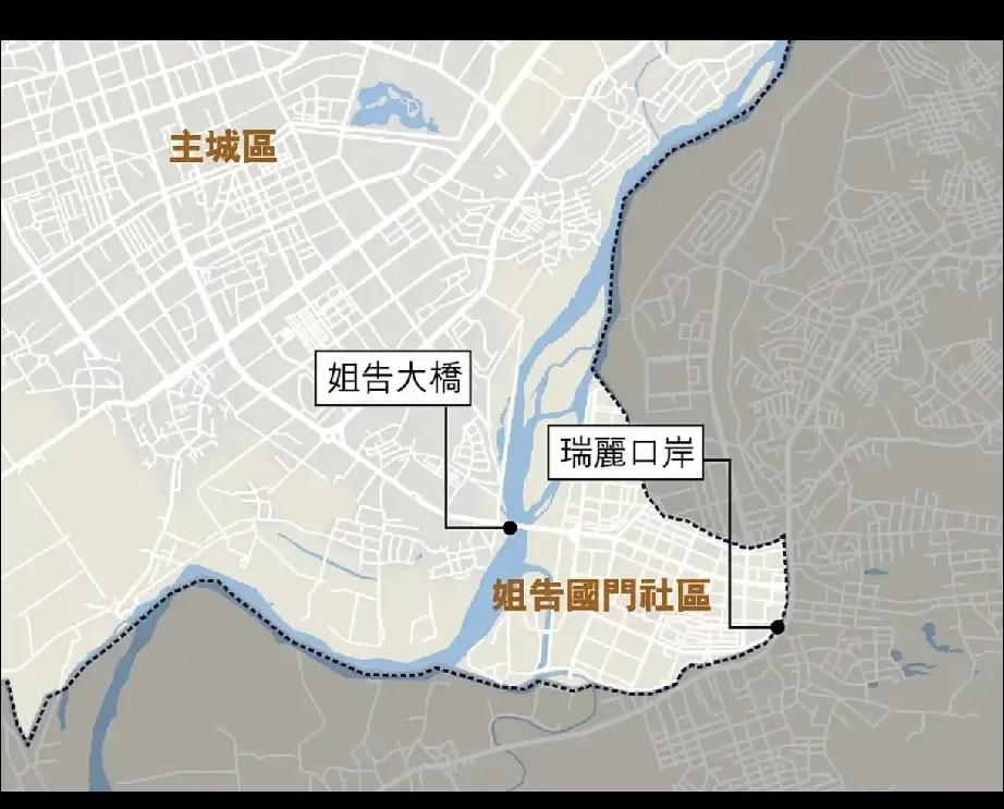 瑞丽国境线依河道划定，如今河道变迁受地转偏向力作用。奇特的是，每条边界河都偏向中