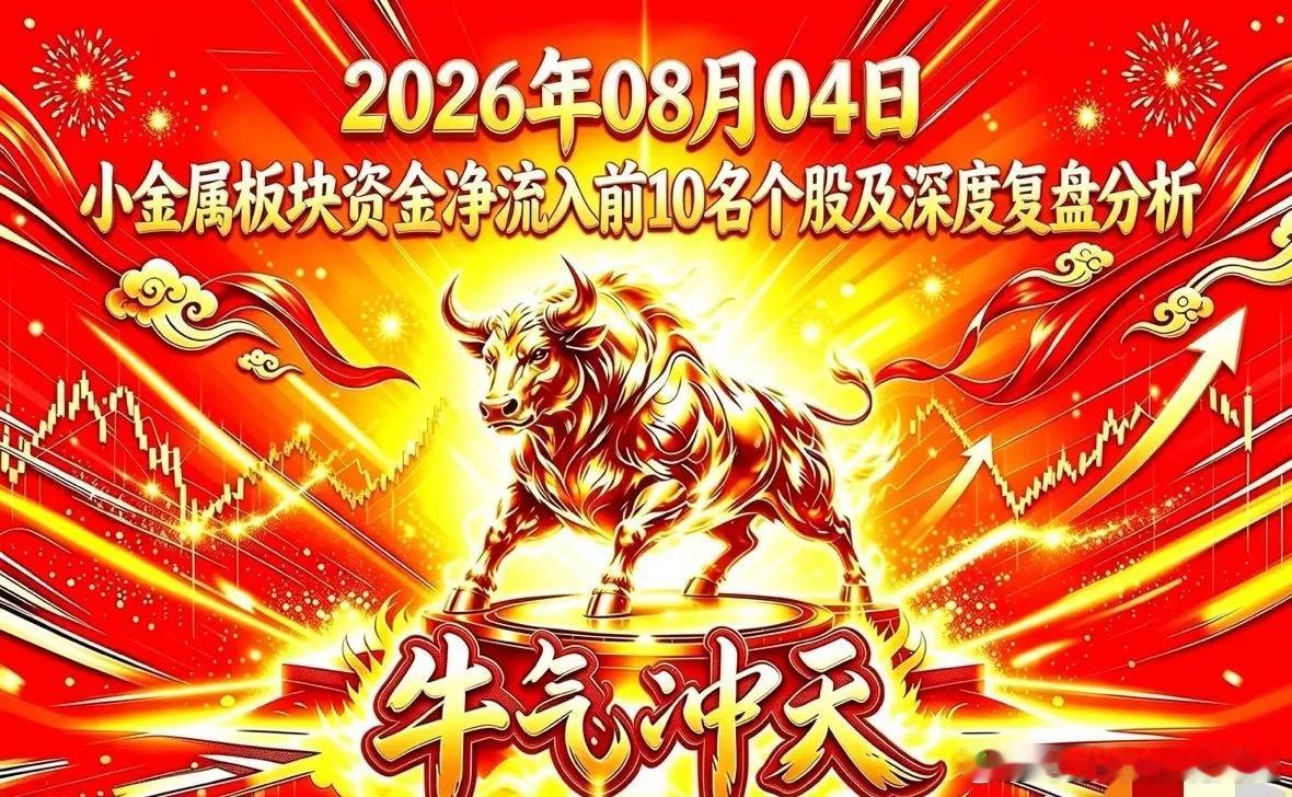 2026年08月04日 小金属板块资金净流入前10名个股及深度复盘分析股票代码：