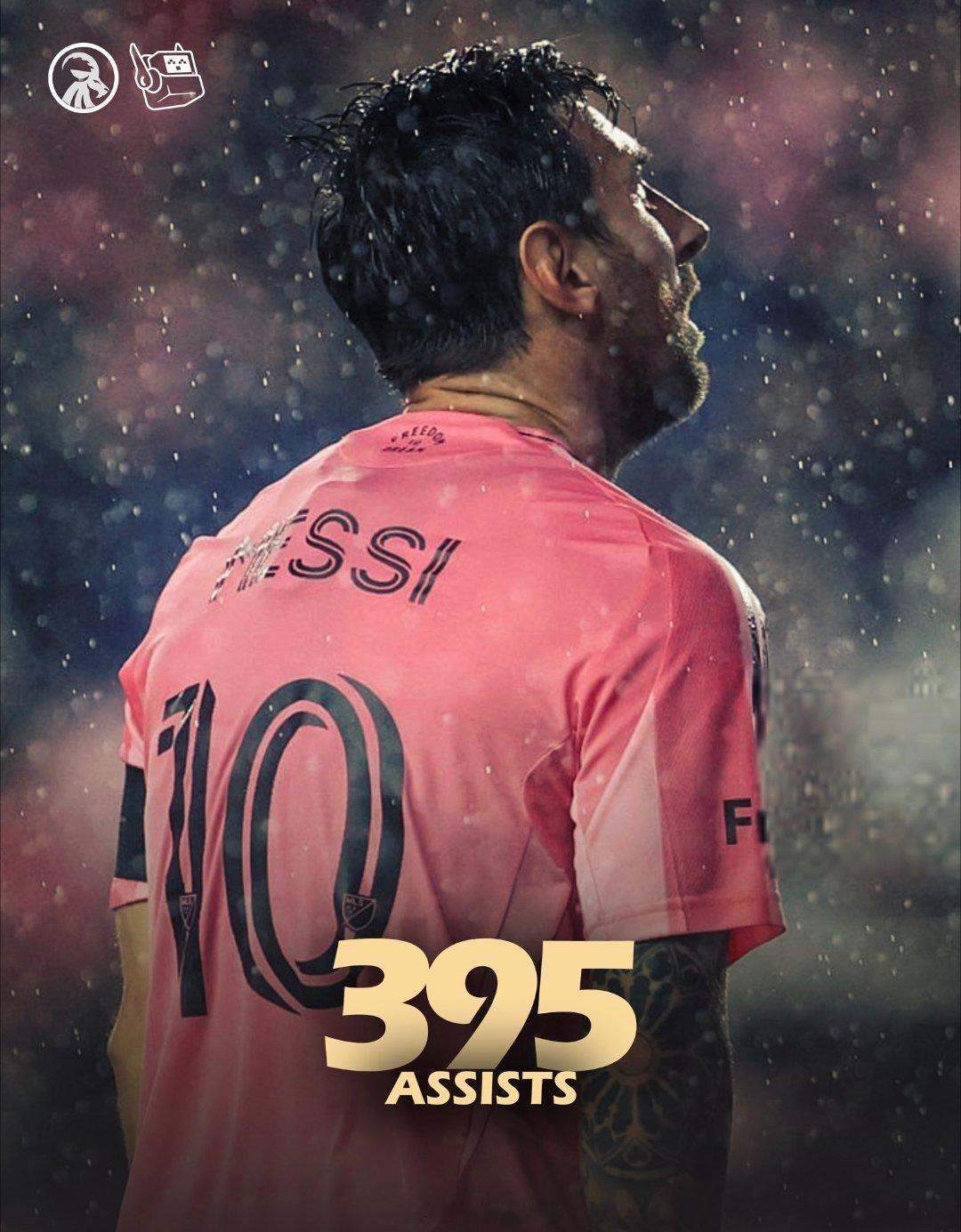 迈阿密国际vs新英格兰革命 梅西，历史上助攻最多的球员，共计395次🅰️对新英