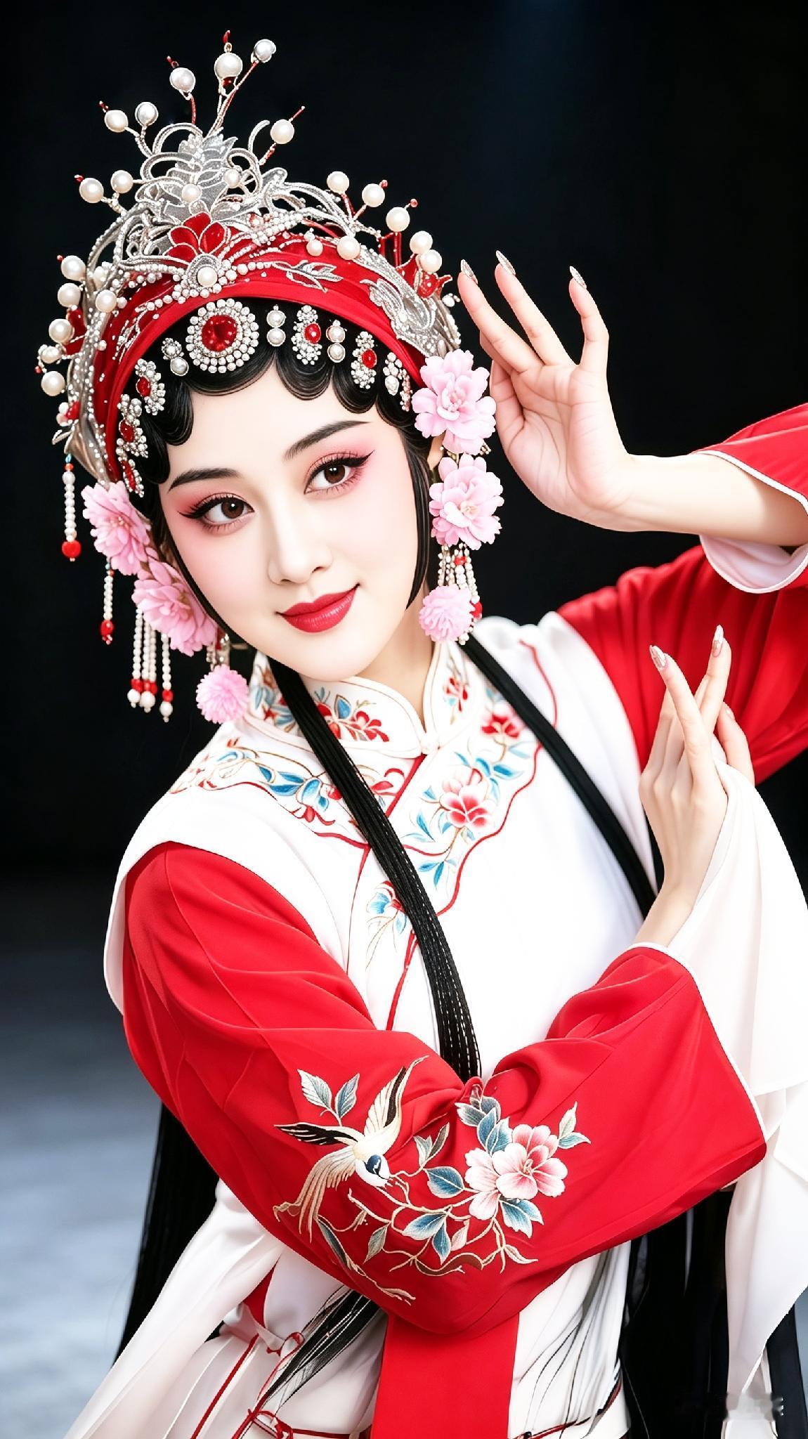 惊艳的京剧妆容，红衣华服，尽显古典美！