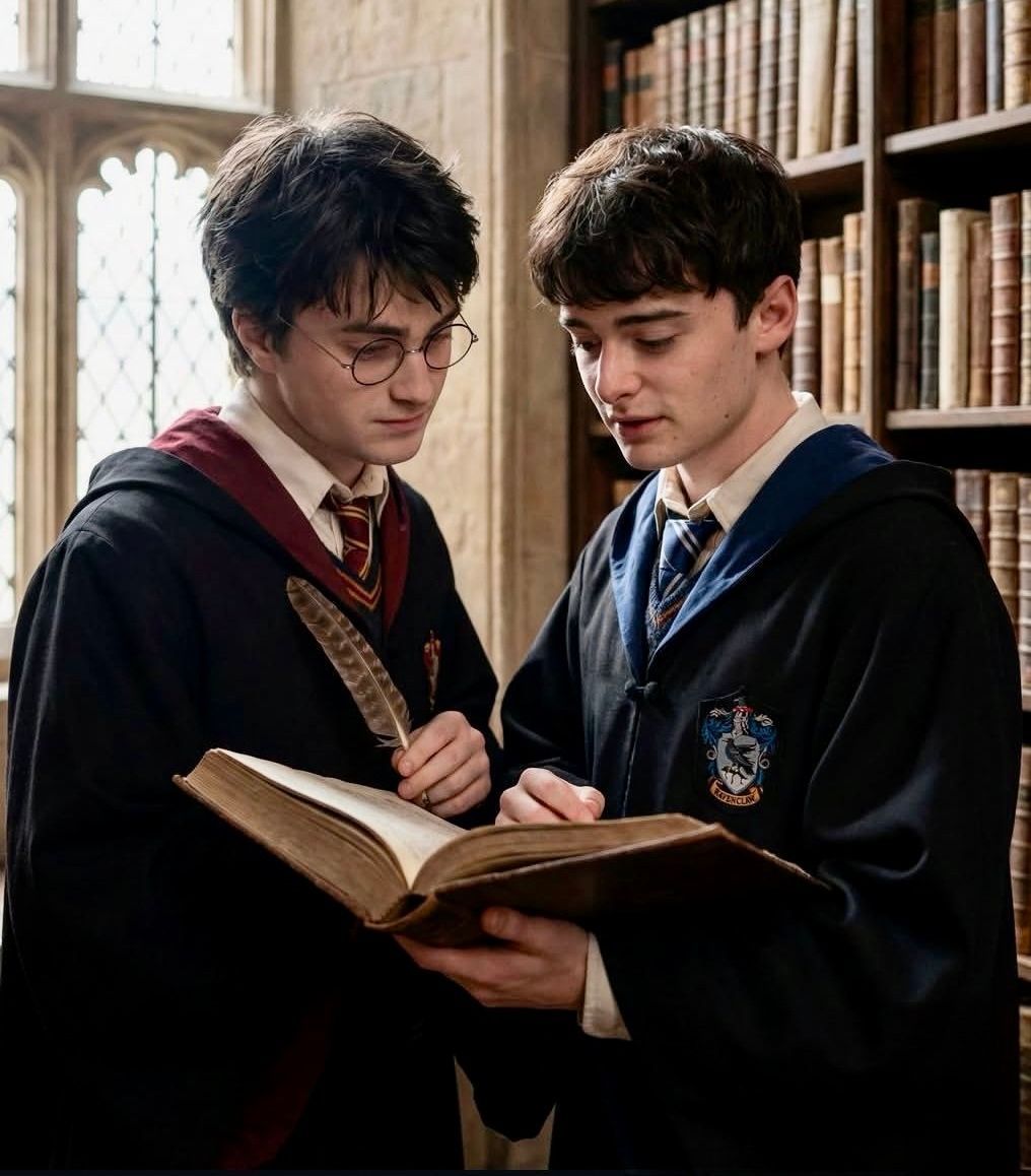 虽然是AI图，也没有什么违和感。威尔·拜尔斯的艺术天赋也确实适配拉文克劳。 