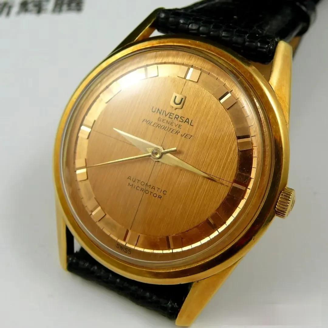  古董宇宙表 金盘大仓蝇刻度 使用28钻的高端珍珠陀机芯1954年-1955年间