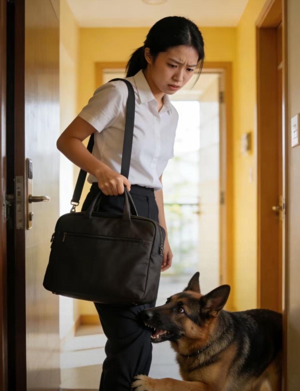 早上七点二十，我像往常一样准备出门上班，养了6年的德牧大黑却突然咬住我的裤脚，死