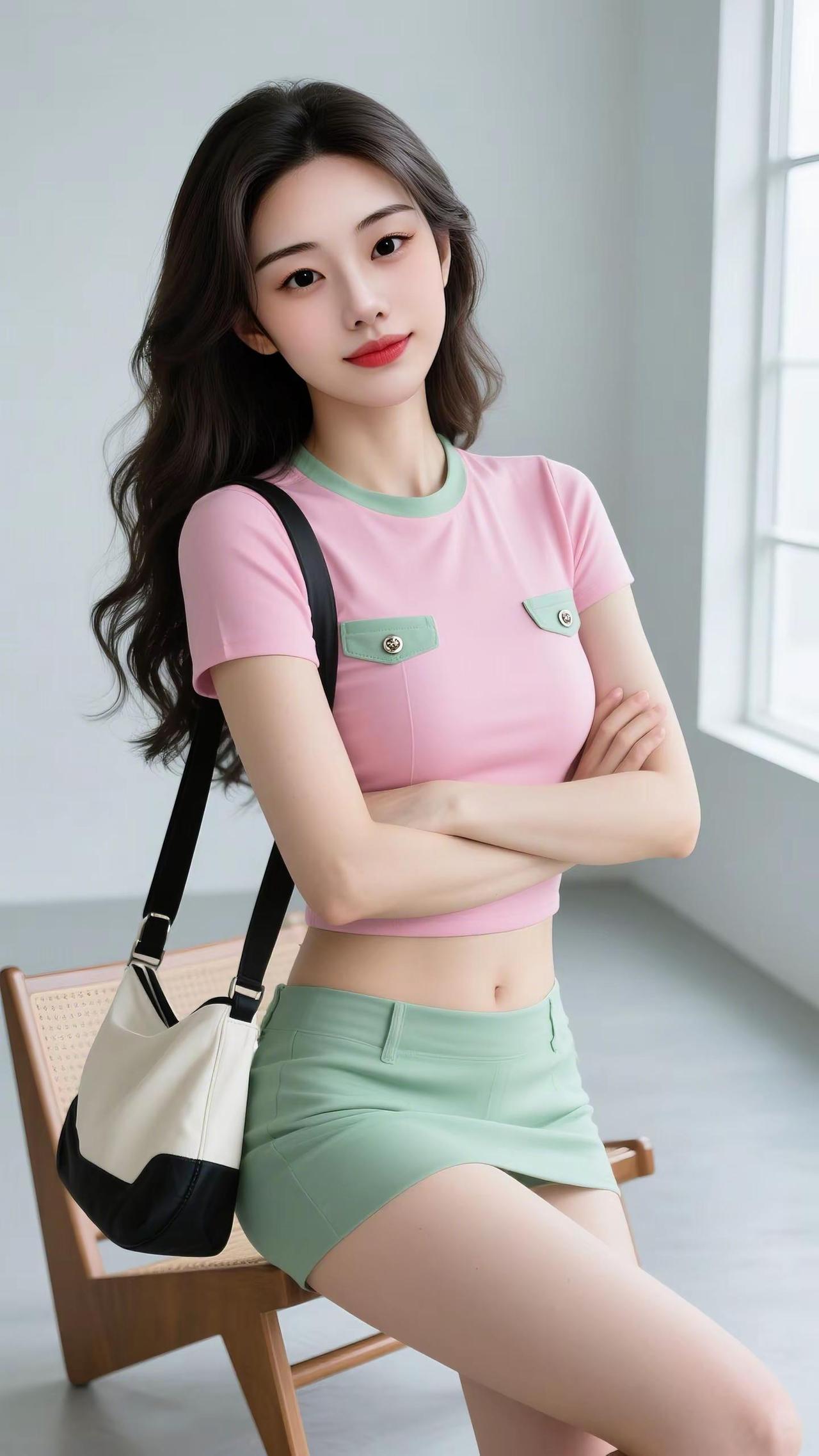 粉绿撞色也太绝了清爽又显白的夏日穿搭简约干净 元气满满自带温柔滤镜 谁穿谁好看～