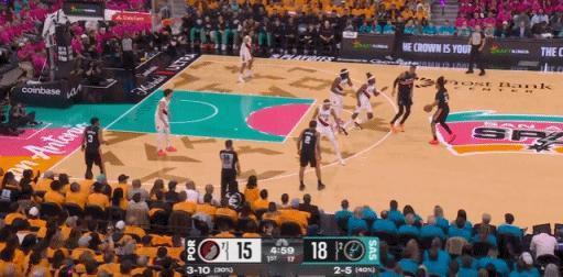 文班亚马怎么防？
既不能让他待内线，也不能放他在外线投。
今天外线三分球6中5，