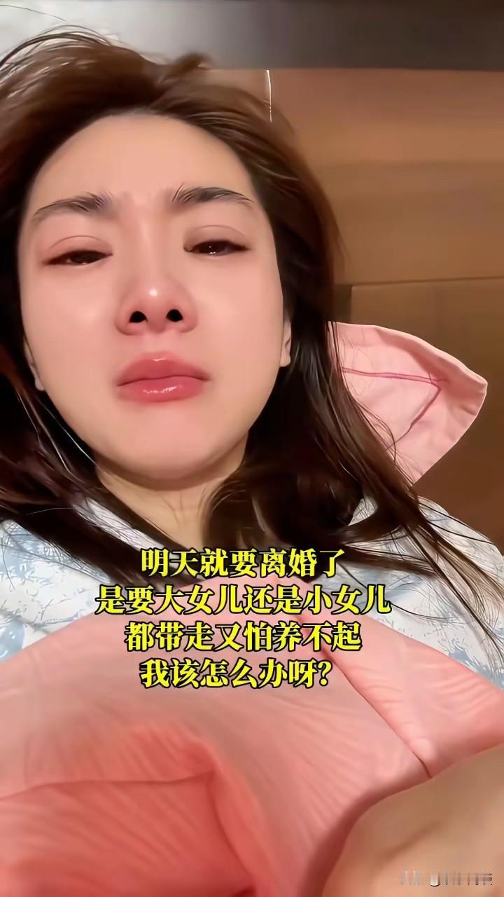 马上就要离婚了，现在陷入两难。
一边是大女儿，一边是小女儿，哪个都舍不得放下。可