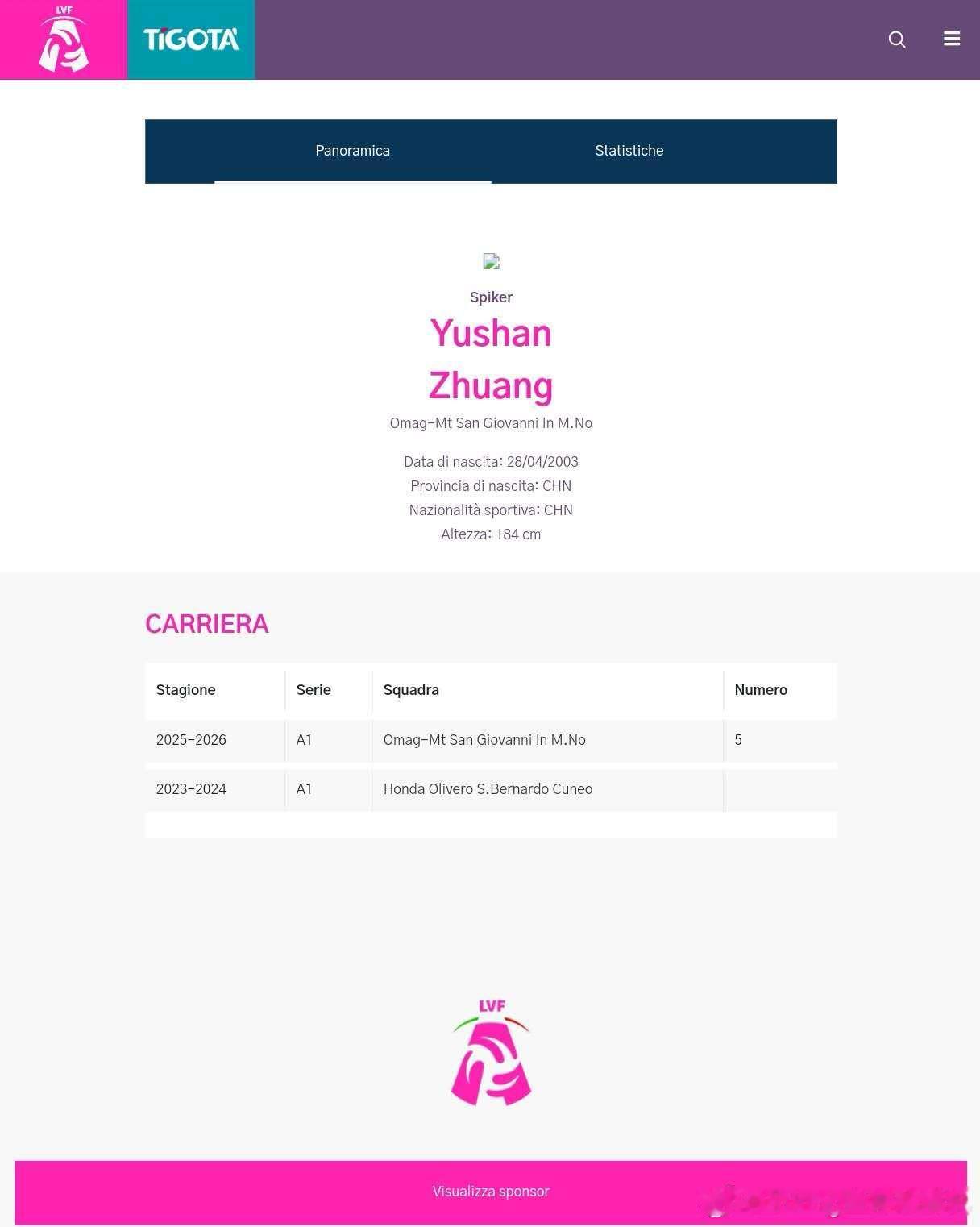 庄宇珊身披5号队服，已经出现在意甲官网，今晚23:59圣乔万尼主场vs基业里，我