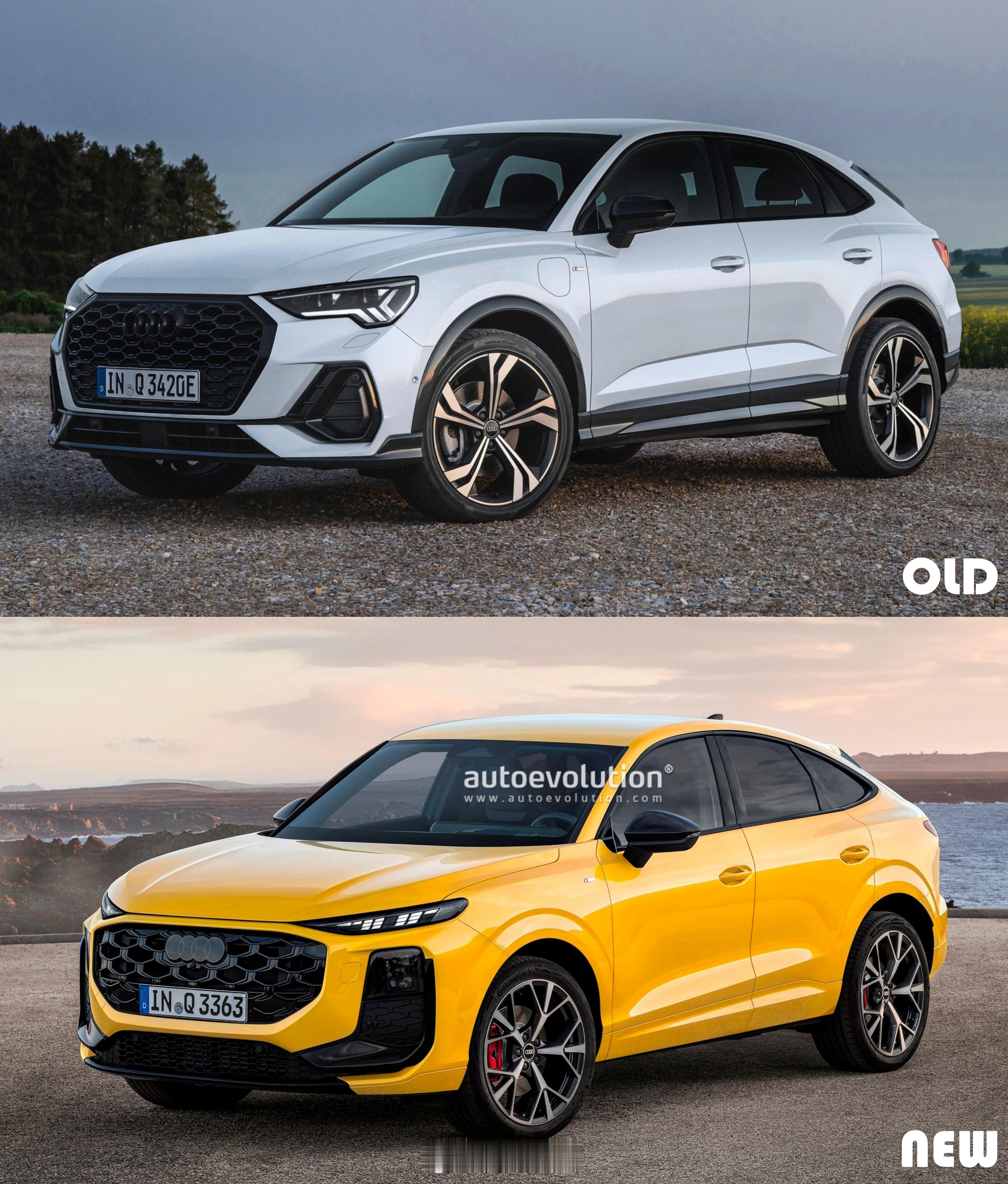 奥迪[超话]新老奥迪Q3 Sportback对比 【新老车型对比】新老奥迪Q3 