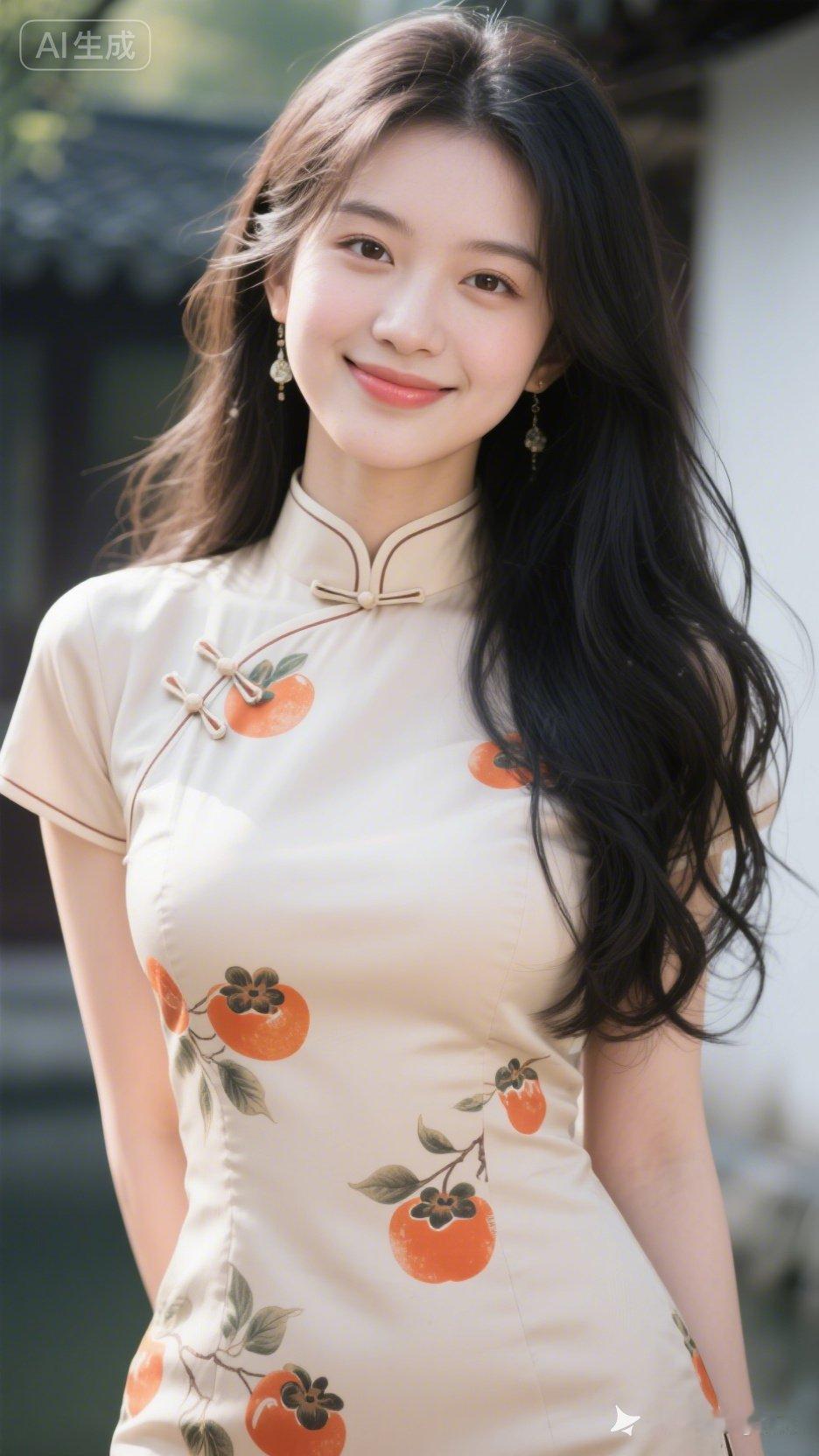 优雅旗袍，甜美笑容，复古风情，尽显东方魅力！🌸💃