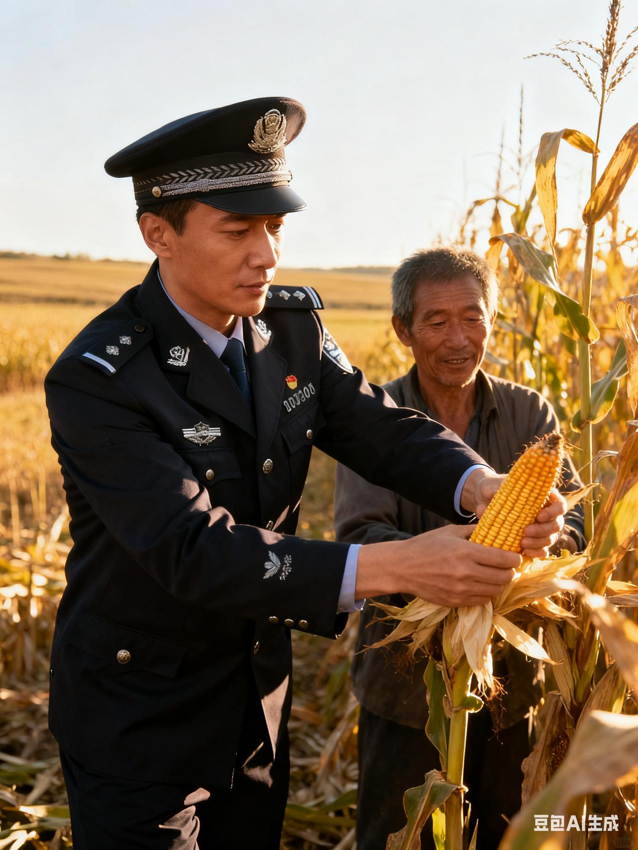 你能想象吗？孩子在外求学，家中农活无人帮忙，这时候竟有一群民警伸出援手，帮妈妈收