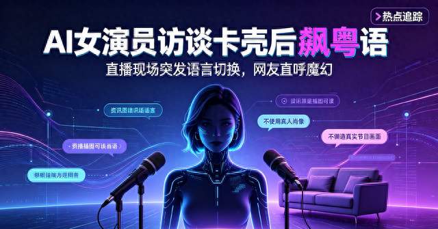 直播访谈突发意外！AI女演员卡壳，当场突然飙粤语