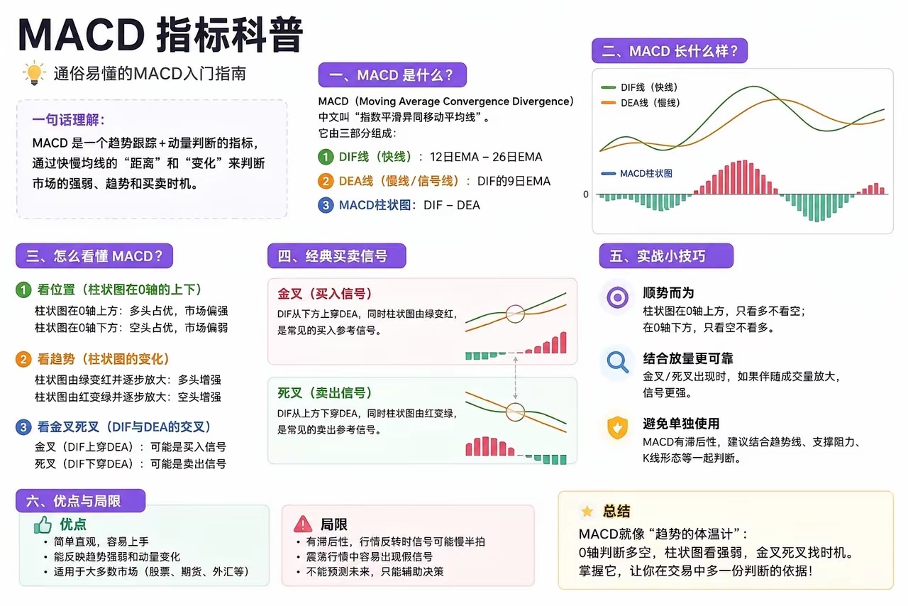 终于把MACD搞懂啦！📈很多人炒股都会看MACD，但真正理解的人其实不多。对我