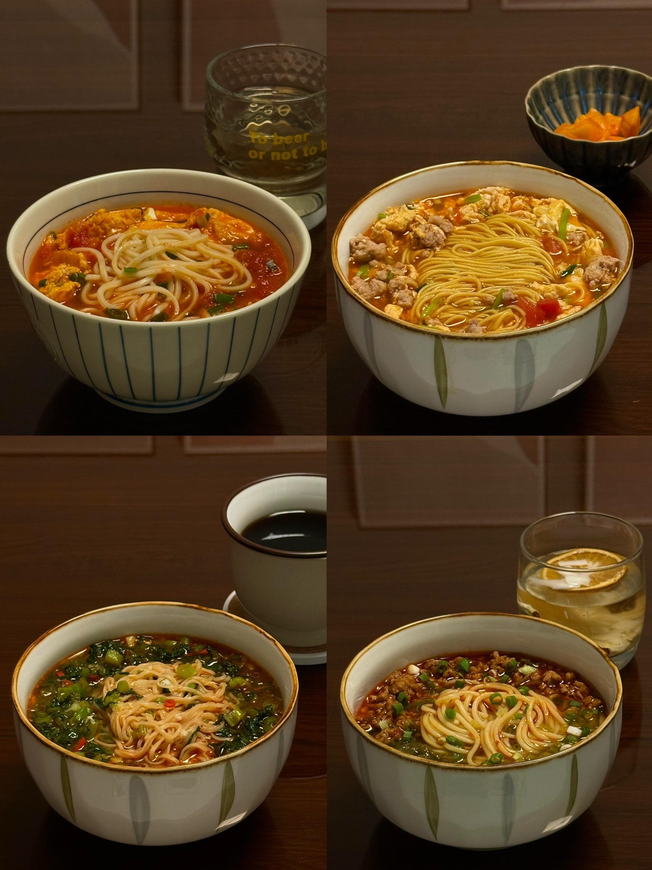 一个月不重样的4种面条做法，最后一种好吃到转圈圈