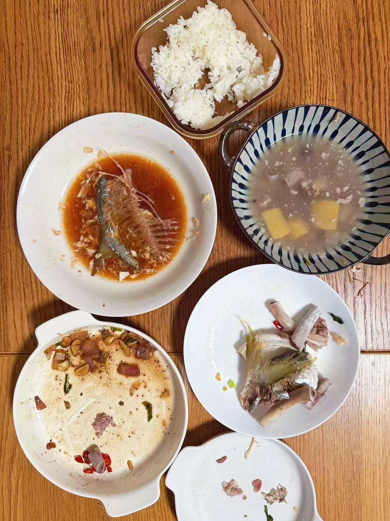 生活的模样国庆节 午餐 国庆假期倒数第二天。今天的光盘午餐[笑哈哈]昨晚煮的盐水