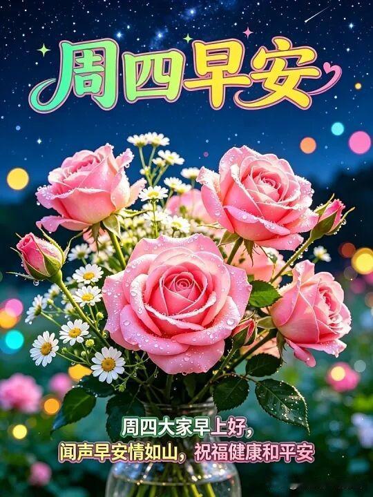 🌹 周四早安，愿你如花般绽放，美好一天从现在开始！🌸💖