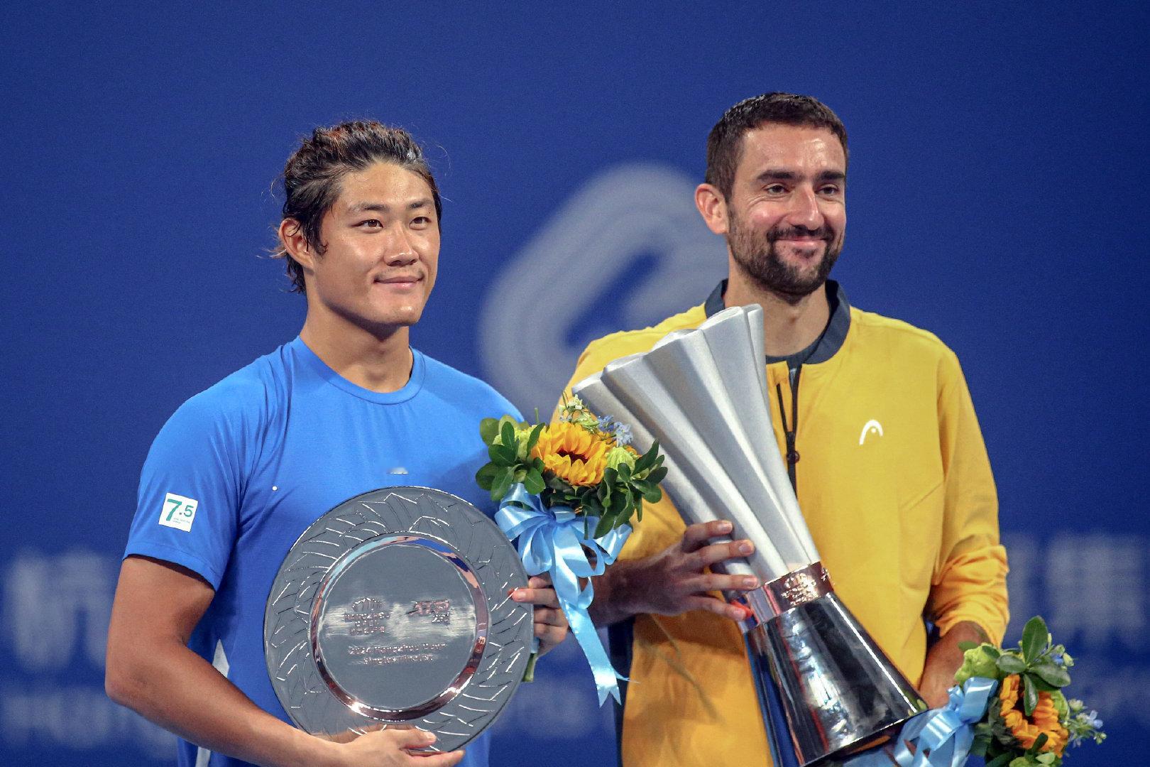 ATP250杭州站🙌冠军：西里奇🏆亚军：张之臻🥈首进决赛摘亚，期待下一站精