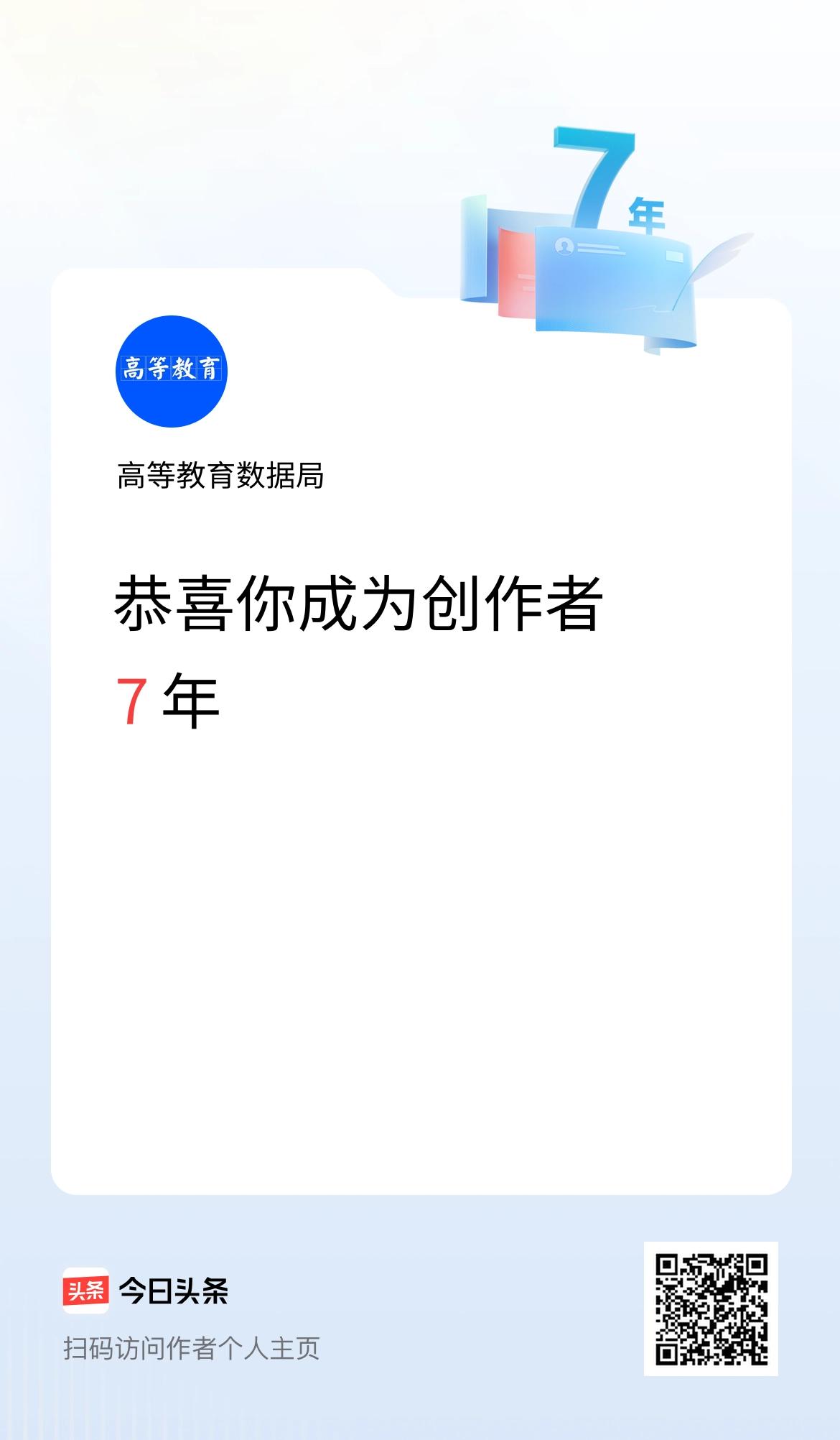 今天是我在头条成为创作者的第7年！