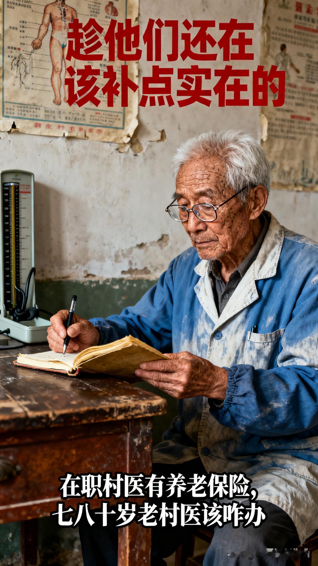 在职村医有了养老保险 七八十岁老村医咋办？趁他们还在，该补点实在的
 
乡村医生