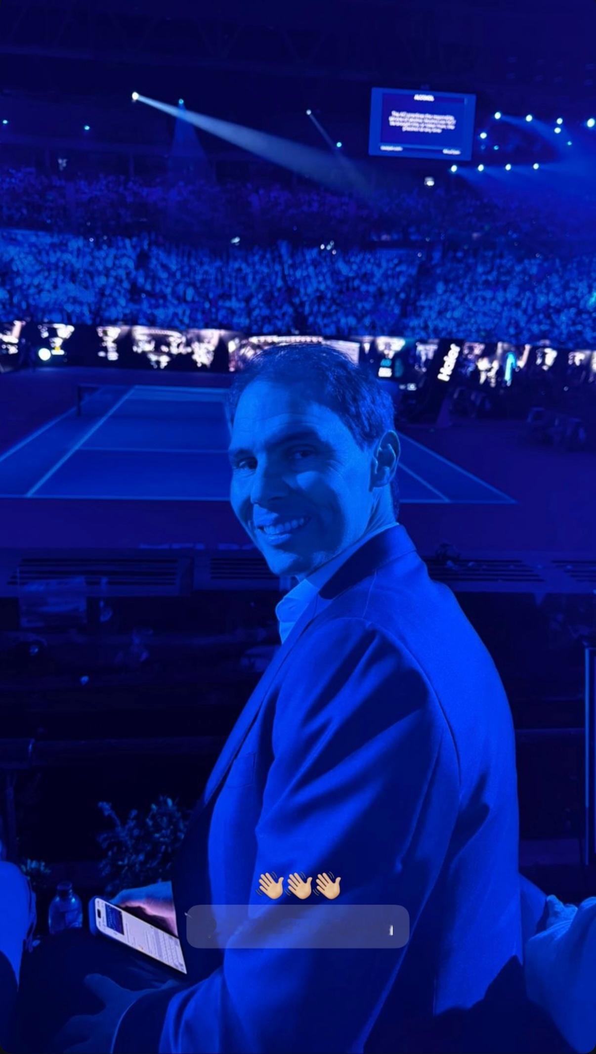 纳达尔观战澳网决赛 纳达尔在Instagram晒出了澳网男单决赛开始前的他拍照，