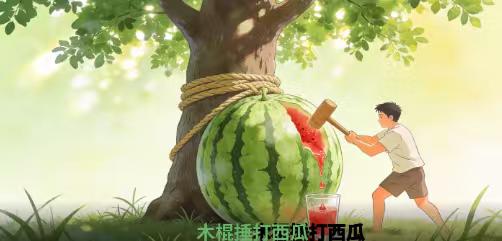 男子把西瓜绑树上制作西瓜汁：这波操作，我给创意满分，给卫生零分
> 十几斤的大西