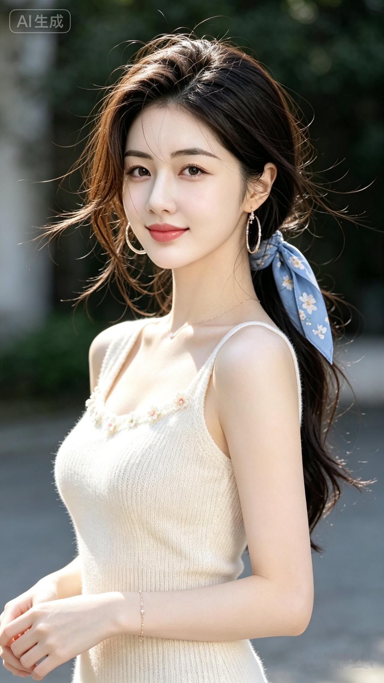 阳光下的温柔少女，浅笑盈盈，美得令人心动！