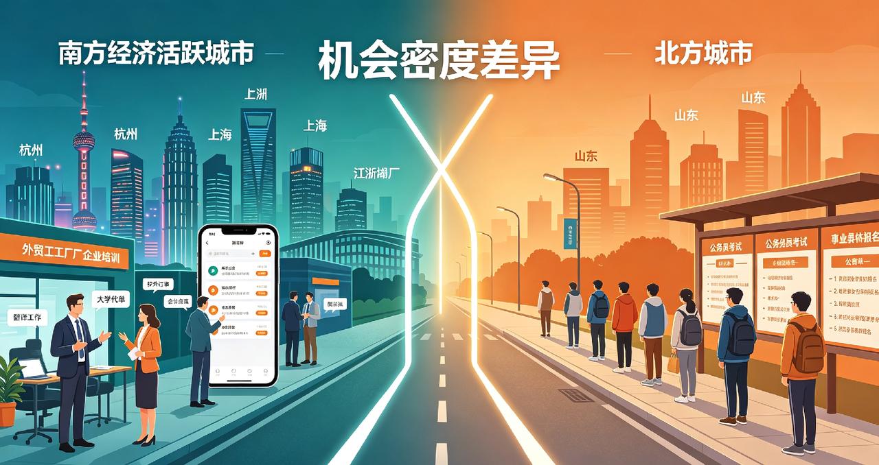 终于明白为什么一定要去经济活跃度高的地方学习、工作和生活！！！

今天和一位南方