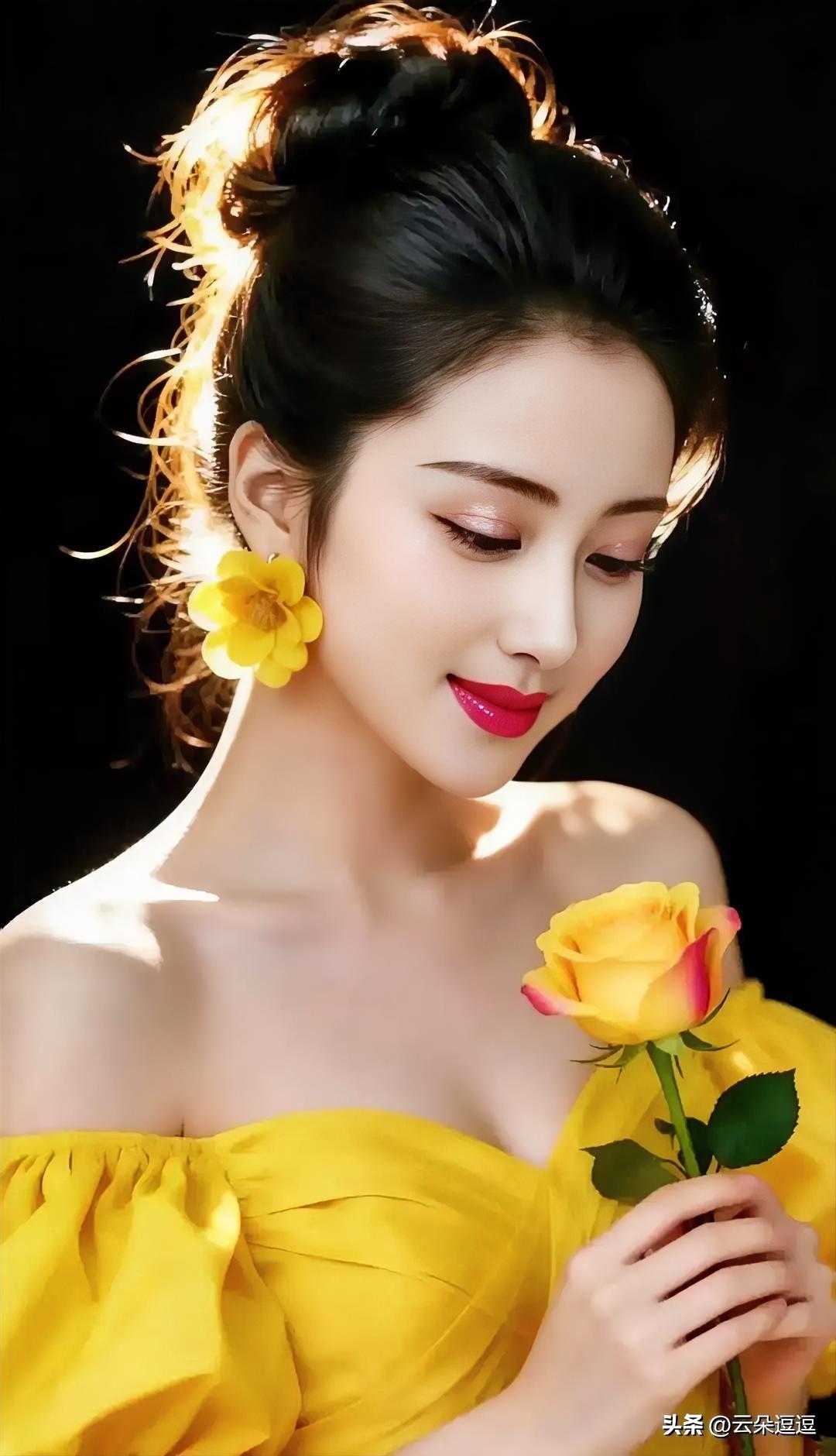 温柔甜美的玫瑰少女，散发着优雅的气息。