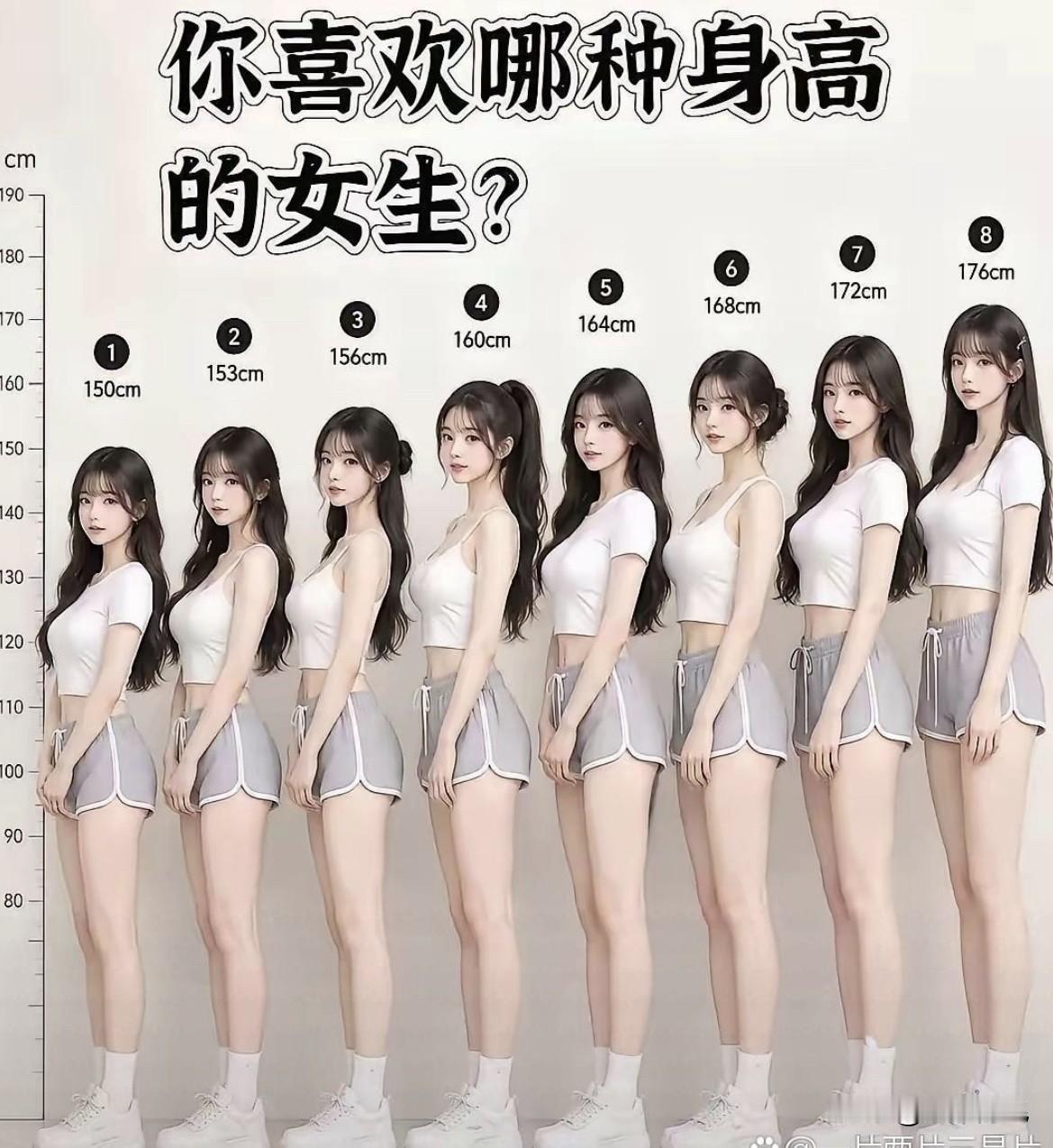 你喜欢身高多少的女生呢？我自己感觉1米64就很理想。